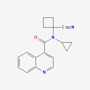 molecular formula C18H17N3O B2477988 N-(1-Cyanocyclobutyl)-N-cyclopropylquinoline-4-carboxamide CAS No. 1948318-14-6