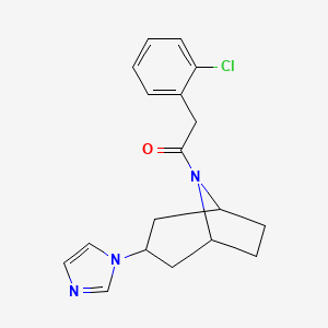 molecular formula C18H20ClN3O B2477997 2-(2-chlorophenyl)-1-[3-(1H-imidazol-1-yl)-8-azabicyclo[3.2.1]octan-8-yl]ethan-1-one CAS No. 2320663-59-8