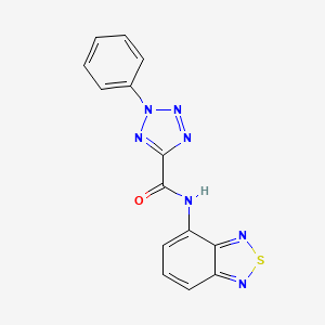 molecular formula C14H9N7OS B2478015 N-(benzo[c][1,2,5]thiadiazol-4-yl)-2-phenyl-2H-tetrazole-5-carboxamide CAS No. 1396785-99-1