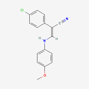 (E)-2-(4-chlorophenyl)-3-(4-methoxyanilino)prop-2-enenitrile