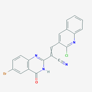 2-(6-Bromo-4-oxo-3,4-dihydroquinazolin-2-yl)-3-(2-chloroquinolin-3-yl)prop-2-enenitrile