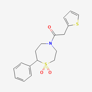 1-(1,1-Dioxido-7-phenyl-1,4-thiazepan-4-yl)-2-(thiophen-2-yl)ethanone