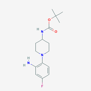 molecular formula C16H24FN3O2 B2478047 tert-Butyl 1-(2-amino-4-fluorophenyl)piperidin-4-ylcarbamate CAS No. 885262-26-0