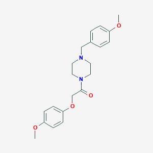 molecular formula C21H26N2O4 B247805 1-(4-Methoxybenzyl)-4-[(4-methoxyphenoxy)acetyl]piperazine 