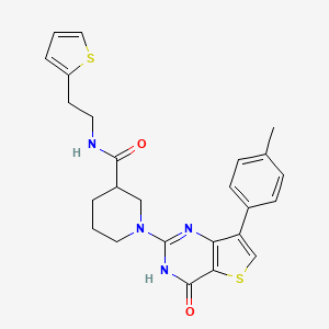 1-[7-(4-methylphenyl)-4-oxo-3,4-dihydrothieno[3,2-d]pyrimidin-2-yl]-N-[2-(2-thienyl)ethyl]piperidine-3-carboxamide