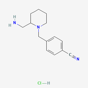 4-((2-(Aminomethyl)piperidin-1-yl)methyl)benzonitrile hydrochloride