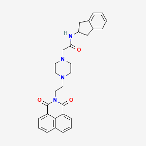 molecular formula C29H30N4O3 B2478057 N-(2,3-dihydro-1H-inden-2-yl)-2-(4-(2-(1,3-dioxo-1H-benzo[de]isoquinolin-2(3H)-yl)ethyl)piperazin-1-yl)acetamide CAS No. 2034345-18-9