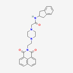 N-(2,3-dihydro-1H-inden-2-yl)-2-(4-(2-(1,3-dioxo-1H-benzo[de]isoquinolin-2(3H)-yl)ethyl)piperazin-1-yl)acetamide