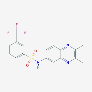 molecular formula C17H14F3N3O2S B2478058 N-(2,3-dimethyl-6-quinoxalinyl)-3-(trifluoromethyl)benzenesulfonamide CAS No. 672950-09-3