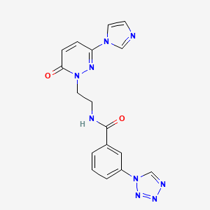 molecular formula C17H15N9O2 B2478065 N-(2-(3-(1H-imidazol-1-yl)-6-oxopyridazin-1(6H)-yl)ethyl)-3-(1H-tetrazol-1-yl)benzamide CAS No. 1396846-85-7