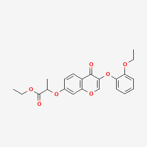 molecular formula C22H22O7 B2478070 ethyl 2-{[3-(2-ethoxyphenoxy)-4-oxo-4H-chromen-7-yl]oxy}propanoate CAS No. 819857-19-7