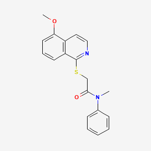 molecular formula C19H18N2O2S B2478105 2-((5-methoxyisoquinolin-1-yl)thio)-N-methyl-N-phenylacetamide CAS No. 1203039-60-4