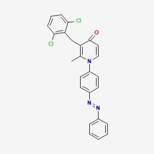 3-[(2,6-Dichlorophenyl)methyl]-2-methyl-1-(4-phenyldiazenylphenyl)pyridin-4-one