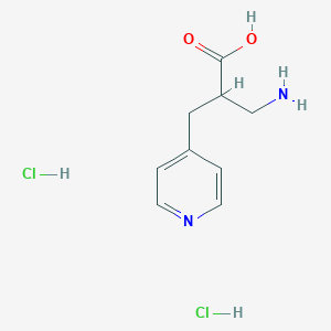 molecular formula C9H14Cl2N2O2 B2478110 2-(Aminomethyl)-3-pyridin-4-ylpropanoic acid;dihydrochloride CAS No. 2580241-65-0