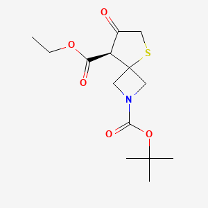 molecular formula C14H21NO5S B2478115 2-(Tert-butyl) 8-ethyl 7-oxo-5-thia-2-azaspiro[3.4]octane-2,8-dicarboxylate CAS No. 1453315-66-6