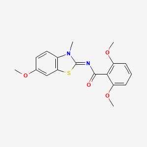 molecular formula C18H18N2O4S B2478118 (E)-2,6-dimethoxy-N-(6-methoxy-3-methylbenzo[d]thiazol-2(3H)-ylidene)benzamide CAS No. 850782-10-4