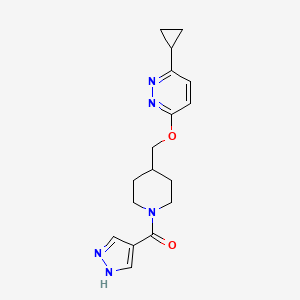 [4-[(6-Cyclopropylpyridazin-3-yl)oxymethyl]piperidin-1-yl]-(1H-pyrazol-4-yl)methanone