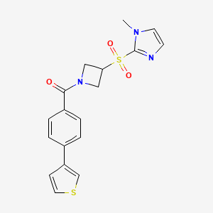 (3-((1-methyl-1H-imidazol-2-yl)sulfonyl)azetidin-1-yl)(4-(thiophen-3-yl)phenyl)methanone