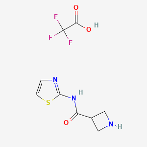 molecular formula C9H10F3N3O3S B2478170 N-(1,3-Thiazol-2-yl)azetidine-3-carboxamide;2,2,2-trifluoroacetic acid CAS No. 2361635-97-2