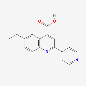 molecular formula C17H14N2O2 B2478187 6-Ethyl-2-pyridin-4-ylquinoline-4-carboxylic acid CAS No. 460715-27-9