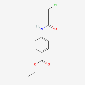 molecular formula C14H18ClNO3 B2478189 ethyl 4-(3-chloro-2,2-dimethylpropanamido)benzoate CAS No. 341965-85-3
