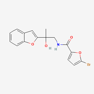 molecular formula C16H14BrNO4 B2478193 N-[2-(1-benzofuran-2-yl)-2-hydroxypropyl]-5-bromofuran-2-carboxamide CAS No. 2034276-82-7