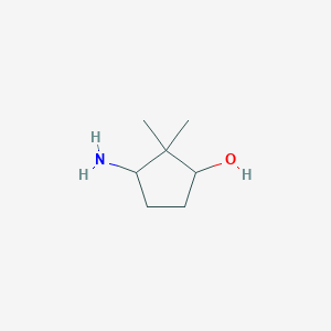 molecular formula C7H15NO B2478198 3-amino-2,2-dimethylcyclopentan-1-ol CAS No. 1400689-08-8