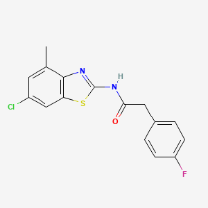 molecular formula C16H12ClFN2OS B2478251 N-(6-chloro-4-methyl-1,3-benzothiazol-2-yl)-2-(4-fluorophenyl)acetamide CAS No. 900000-80-8