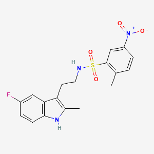 molecular formula C18H18FN3O4S B2478316 N-[2-(5-fluoro-2-methyl-1H-indol-3-yl)ethyl]-2-methyl-5-nitrobenzene-1-sulfonamide CAS No. 682762-94-3