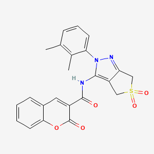molecular formula C23H19N3O5S B2478332 N-(2-(2,3-dimethylphenyl)-5,5-dioxido-4,6-dihydro-2H-thieno[3,4-c]pyrazol-3-yl)-2-oxo-2H-chromene-3-carboxamide CAS No. 422534-16-5