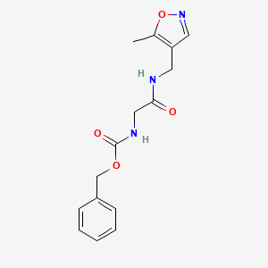 molecular formula C15H17N3O4 B2478352 Benzyl (2-(((5-methylisoxazol-4-yl)methyl)amino)-2-oxoethyl)carbamate CAS No. 2034245-55-9