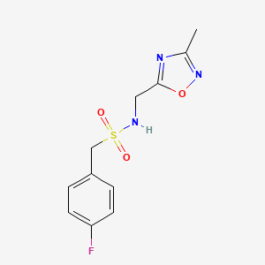 molecular formula C11H12FN3O3S B2478367 1-(4-fluorophenyl)-N-[(3-methyl-1,2,4-oxadiazol-5-yl)methyl]methanesulfonamide CAS No. 1235044-49-1