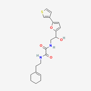 molecular formula C20H24N2O4S B2478382 N'-[2-(cyclohex-1-en-1-yl)ethyl]-N-{2-hydroxy-2-[5-(thiophen-3-yl)furan-2-yl]ethyl}ethanediamide CAS No. 2034253-14-8