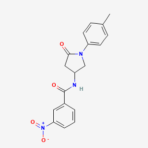 molecular formula C18H17N3O4 B2478411 N-[1-(4-methylphenyl)-5-oxopyrrolidin-3-yl]-3-nitrobenzamide CAS No. 896366-11-3