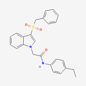 molecular formula C25H24N2O3S B2478414 N-(4-ethylphenyl)-2-(3-phenylmethanesulfonyl-1H-indol-1-yl)acetamide CAS No. 878061-10-0