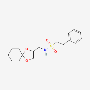 molecular formula C17H25NO4S B2478427 N-(1,4-dioxaspiro[4.5]decan-2-ylmethyl)-2-phenylethanesulfonamide CAS No. 1008619-63-3