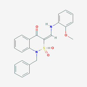 (3E)-1-benzyl-3-{[(2-methoxyphenyl)amino]methylene}-1H-2,1-benzothiazin-4(3H)-one 2,2-dioxide