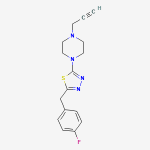 2-[(4-Fluorophenyl)methyl]-5-(4-prop-2-ynylpiperazin-1-yl)-1,3,4-thiadiazole