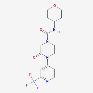 N-(Oxan-4-yl)-3-oxo-4-[2-(trifluoromethyl)pyridin-4-yl]piperazine-1-carboxamide