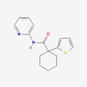 molecular formula C16H18N2OS B2478454 N-(pyridin-2-yl)-1-(thiophen-2-yl)cyclohexane-1-carboxamide CAS No. 1049528-45-1
