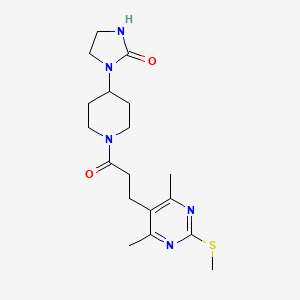 1-(1-{3-[4,6-Dimethyl-2-(methylsulfanyl)pyrimidin-5-yl]propanoyl}piperidin-4-yl)imidazolidin-2-one