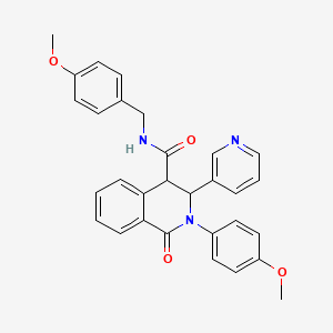 2-(4-methoxyphenyl)-N-[(4-methoxyphenyl)methyl]-1-oxo-3-pyridin-3-yl-3,4-dihydroisoquinoline-4-carboxamide