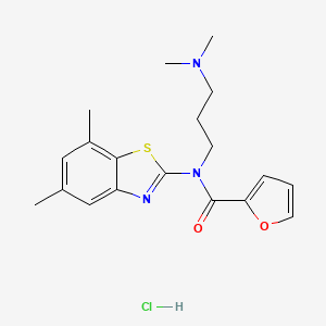 N-(3-(dimethylamino)propyl)-N-(5,7-dimethylbenzo[d]thiazol-2-yl)furan-2-carboxamide hydrochloride