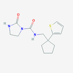 2-oxo-N-((1-(thiophen-2-yl)cyclopentyl)methyl)imidazolidine-1-carboxamide