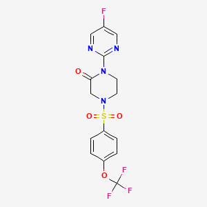 1-(5-Fluoropyrimidin-2-yl)-4-[4-(trifluoromethoxy)benzenesulfonyl]piperazin-2-one