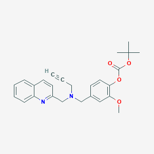 molecular formula C26H28N2O4 B2478468 Tert-butyl 2-methoxy-4-{[(prop-2-yn-1-yl)[(quinolin-2-yl)methyl]amino]methyl}phenyl carbonate CAS No. 1797151-14-4