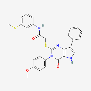 2-((3-(4-methoxyphenyl)-4-oxo-7-phenyl-4,5-dihydro-3H-pyrrolo[3,2-d]pyrimidin-2-yl)thio)-N-(3-(methylthio)phenyl)acetamide