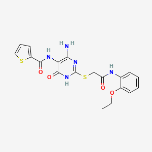 N-(4-amino-2-((2-((2-ethoxyphenyl)amino)-2-oxoethyl)thio)-6-oxo-1,6-dihydropyrimidin-5-yl)thiophene-2-carboxamide