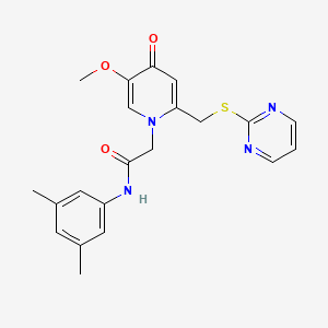 N-(3,5-dimethylphenyl)-2-(5-methoxy-4-oxo-2-((pyrimidin-2-ylthio)methyl)pyridin-1(4H)-yl)acetamide