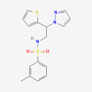 N-(2-(1H-pyrazol-1-yl)-2-(thiophen-2-yl)ethyl)-3-methylbenzenesulfonamide